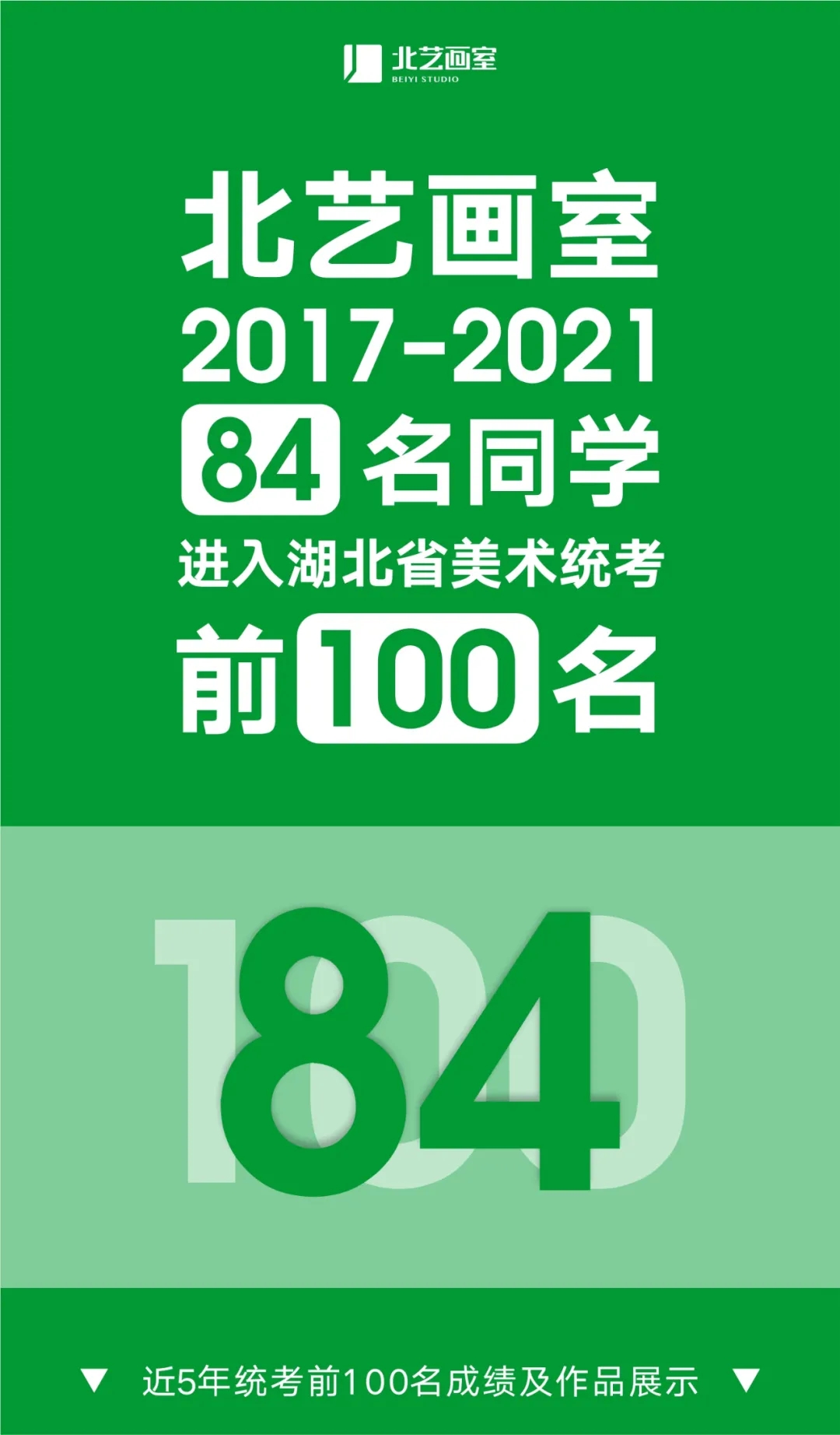 北艺近5年统考前100名成绩及优秀学员作品